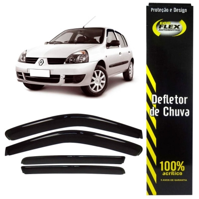 Calha De Chuva Para O Renault Clio 2000/2016 2 Fase - 4 Portas