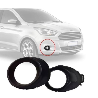 Tela (Grade) Do Farol Auxiliar - Ford KA 2017/2020 - Preto / Com Furo / Direito