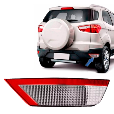 Refletor Do Parachoque Traseiro Com Luz De Ré - Ford Ecosport 2013/2020 - Acrilica Cristal Lado Direito