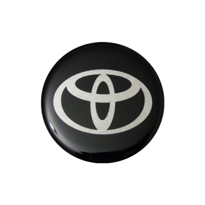 Emblema Resinado Para Calota Da Linha Toyota (51mm) Preto (Jogo Com 4 Peças).