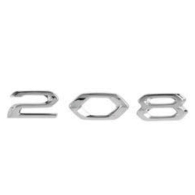 Emblema 208 Peugeot 208 2020 A 2024 Cromado Letreiro