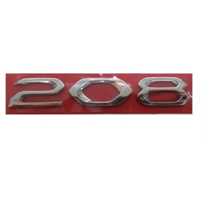 Emblema 208 Peugeot 208 2020 A 2024 Cromado Letreiro