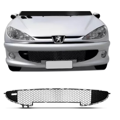 Grade Parachoque Central Friso Cromado Peugeot 206 2004 A 2010