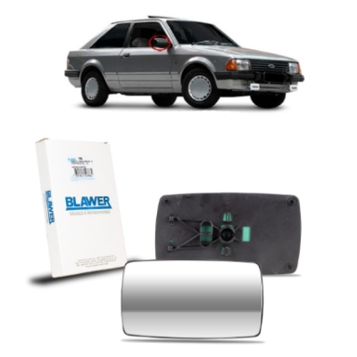 Espelho Do Retrovisor Com Base Ford Escort 93/96 (Com Controle) Espelhada Lado Direito