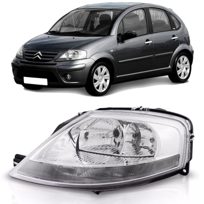 Farol H1/H7 Duplo Manual | Citroen C3 2003/2012 - Lado Direito