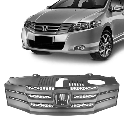 Grade Frontal Do Radiador - Honda City 2009/2012 - Preta / Com Friso Grafite / Modelo Original