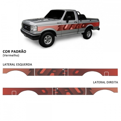 Faixa Decorativa Adesiva Ford F1000 Turbo 1993 - Vermelho - (Jogo).