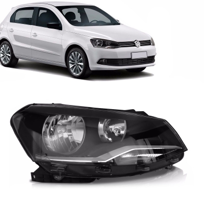 Farol - Volkswagen Gol / Voyage / Saveiro G6 2013/2016 - H1 e H7 / Foco Duplo / Máscara Negra / Lado Direito