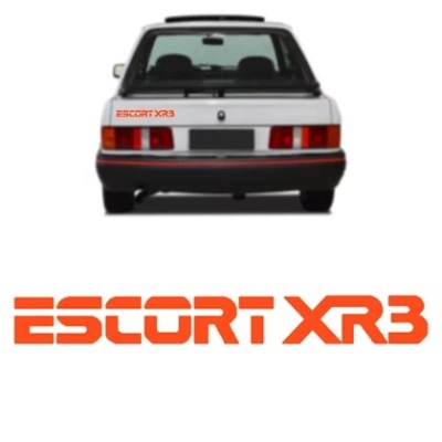 Emblema 'ESCORT XR3' - Ford Escort 1987/1992 - Vermelho / Adesivo