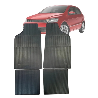 Tapete Borracha Vw Gol Gvii Após 2019 Preto 4 Peças