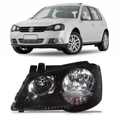 Farol Máscara Negra | Vw Golf 2008/2014 - Lado Esquerdo