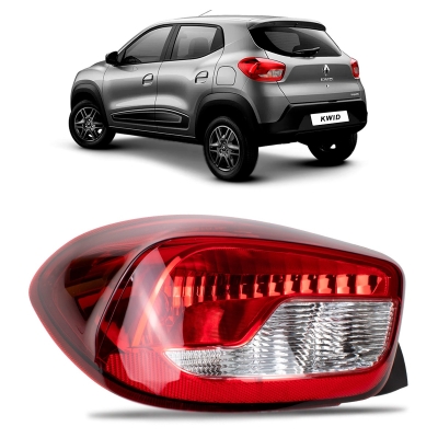 Lanterna Traseira Acrílica Bicolor | Renault Kwid 2017/2021 - Lado Esquerdo