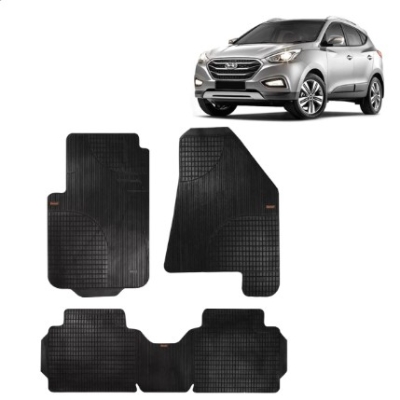 Tapete Borracha Hyundai Ix35 2013 A 2017 Preto Modelo Interlagos 3 Peças