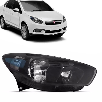 Farol Máscara Negra | Fiat Grand Siena 2012/2015 - Lado Direito