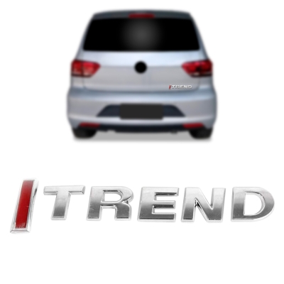 Emblema 'I TREND' - Volkswagen Gol / Voyage 2008/2016 (G5 e G6) / Fox 2010/2020 - Cromado / 'I' Vermelho