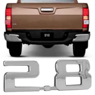 Emblema '2.8' - Chevrolet S10 2016/2022 - Cromado