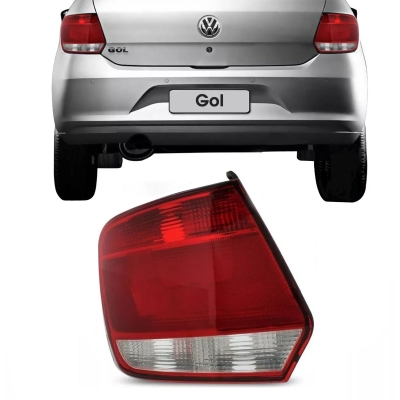 Lanterna Traseira Acrílica Bicolor (Modelo Cibie) | Vw Gol G6 2012/2016 - Lado Esquerdo