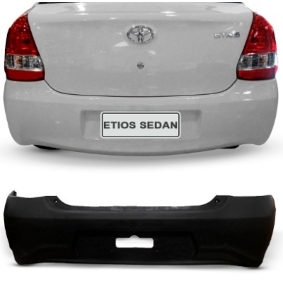 Parachoque Envolvente Traseiro Toyota Etios Sedan / Preto Liso - 2017/2020