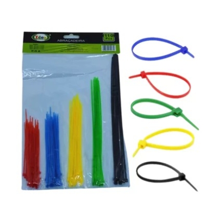 Abraçadeira Nylon Colorida Mista Com 110 Unidades