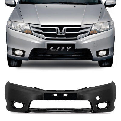 Parachoque - Honda City 2012/2014 - Dianteiro / Preto / Liso / Com Furo