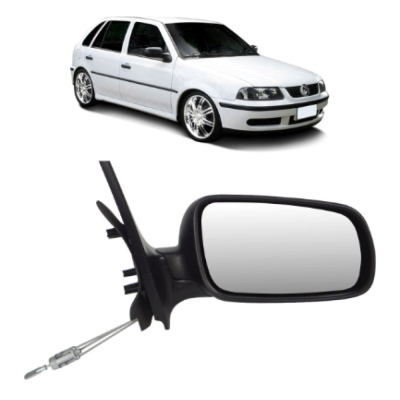 Retrovisor Externo Vw Gol/ Parati G3/G4 4 Portas Saveiro G3/G4 99/14 Controle Manual (Pe De Plastico) Lado Direito Convexo