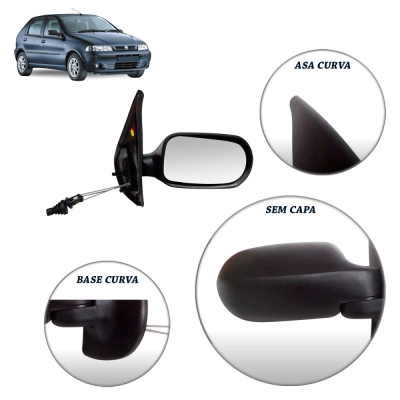 Retrovisor Externo - Fiat Palio (Fire) / Weekend / Siena (Fire) 2001/2003 - Quatro Portas / Com Controle / Direito (Carona)