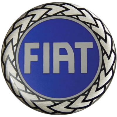 Emblema Flexível Resinado Para Calota Da Linha Fiat (48mm) Azuk (Jogo Com 4 Peças).