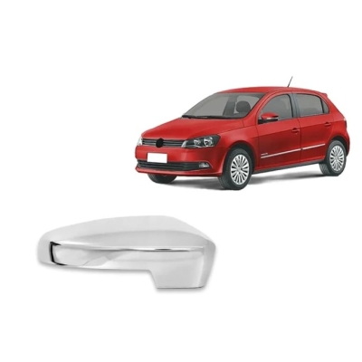 Capa Para Retrovisor - Volkswagen Gol / Voyage G6 V2 2013/2020 / Saveiro G5 V1 V2 2009/2020 / Up 2014/2020 / Fox 2010/2020 / Spacefox 2011/2020 - Cromado / Com Pisca / Lado Direito