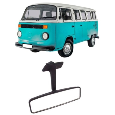 Retrovisor Interno - Volkswagen Kombi Após 1983 - Base Centralizada Longa / Vidro Plano