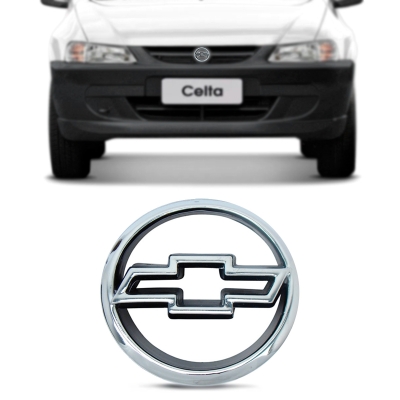 Emblema 'Logo Chevrolet' - Chevrolet Celta 1999/2001 - Cromado / Vazado / Grade Do Radiador