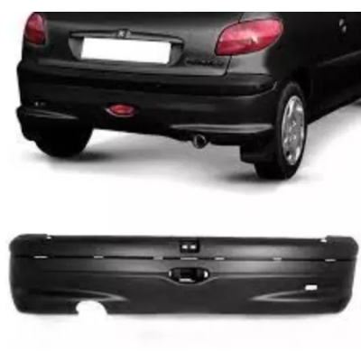 Capa Parachoque Traseiro Peugeot 206 Até 2007 Preto Liso