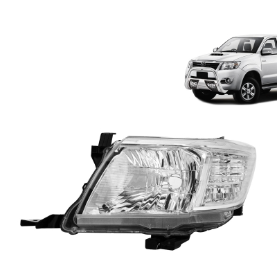 Farol Máscara Cromada | Toyota Hilux 2012/2016 - Lado Esquerdo