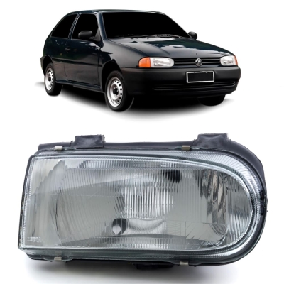 Farol - Volkswagen Gol G2 1995/1999 / Parati G2 1996/2000 / Saveiro 1998/1999 - H4 / Lente De Vidro / Lado Direito