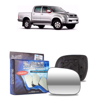 Espelho Do Retrovisor Com Base Toyota Hilux 05/11 Metalizado Lado Direito