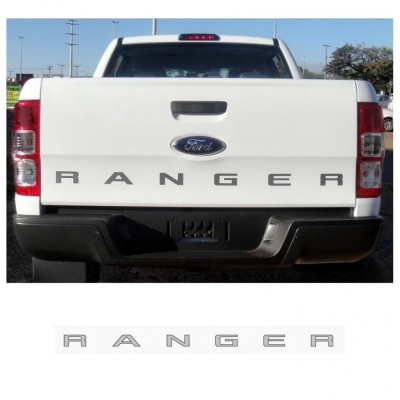 Emblema Da Tampa Traseira Ford Ranger 2013 - Faixa Prata - (Unidade).