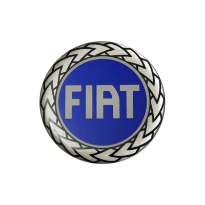 Emblema Resinado Para Calota Da Linha Fiat (48mm) Azul (Jogo Com 4 Peças).