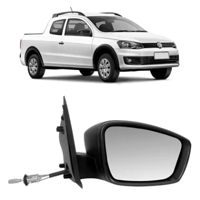 Retrovisor Texturizado Preto - Volkswagen Gol 2014 e Saveiro Após 2012 - Com Controle Lado Direito