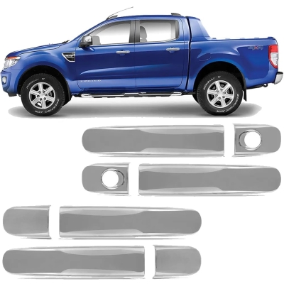 Capa Maçaneta Externa - Ford Ranger 2013/2020 - Cromado / 4 Portas