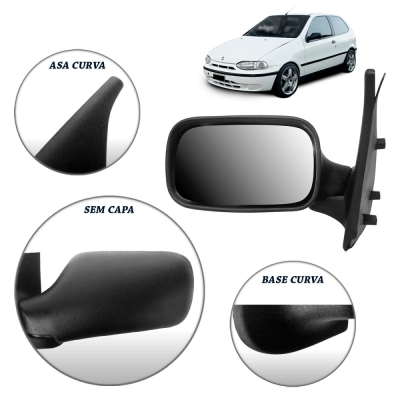 Retrovisor Externo - Fiat Palio / Strada 1996/2000 - Duas Portas / Sem Controle / Esquerdo (Motorista)