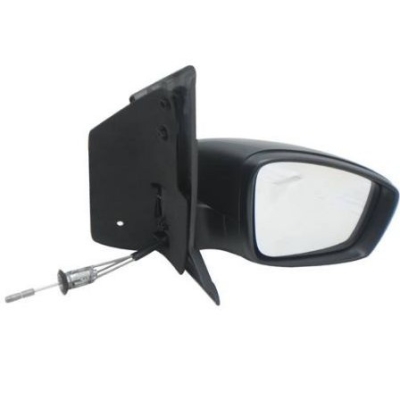 Espelho Retrovisor Externo Vw Fox 2010 A 2014 Texturizado/Polido/Preto Controle Remoto Vidro Plano Cromo Lado Direito