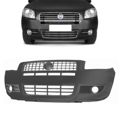 Parachoque Envolvente Dianteiro Fiat Palio, Siena Restyling 3, Siena Restyling / Preto Liso Com Furo - 2007/2012