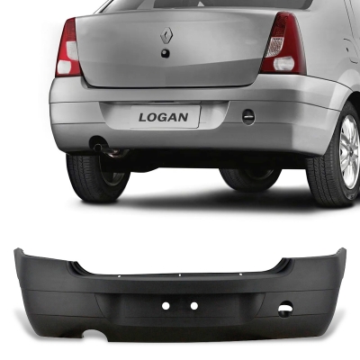 Parachoque Envolvente Traseiro Renault Logan / Preto Texturizado - 2007/2010