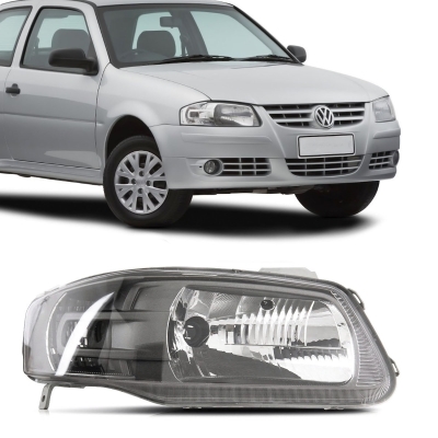 Farol - Volkswagen Gol G4 2006/2014 / Parati G4 2006/2012 / Saveiro G4 2006/2010 - H4 / Versão Sport / Máscara Cinza / Lado Direito