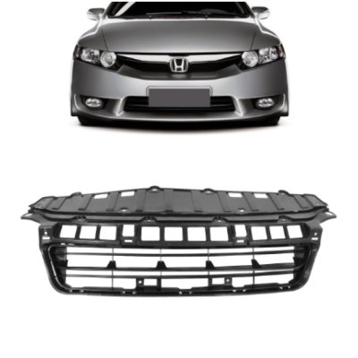 Grade Do Parachoque Central Honda Civic 09/11 Preta