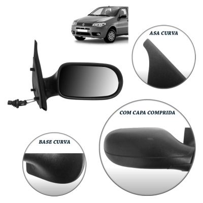 Retrovisor Externo - Fiat Palio / Strada 2004/2007 - Duas Portas / Com Controle / Direito (Carona)