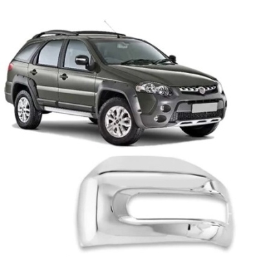 Capa Para Retrovisor - Fiat Strada Adventure Locker 2008/2019 / Palio Weekend Locker 2009/2016 / Idea Locker 2008/2010 - Cromado / Lado Direito