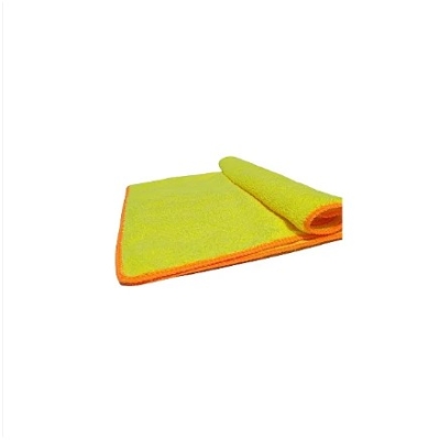 Pano Microfibra 40x60 Amarelo Com Costura Laranja 300gsm