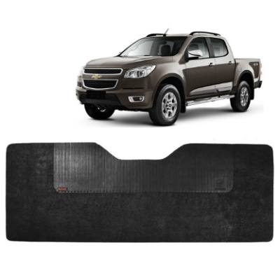 Tapete Borracha Da Cabine Parte Traseira Gm S10 2012 A 2017 Dupla Preto 1 Peça