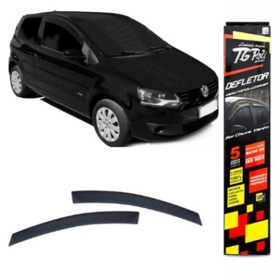 Calha De Porta Slim Vw Fox 2004 A 2014 2 Portas Acrílica Fume Auto Colante Par