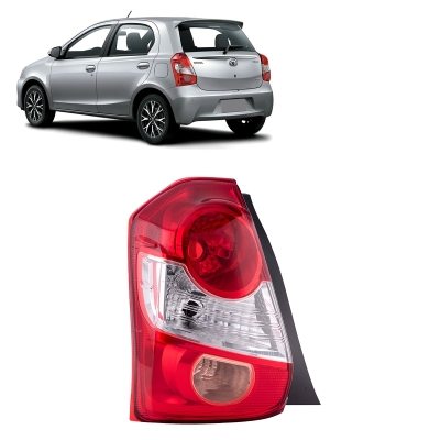 Lanterna Traseira - Toyota Etios Hatch 2015/2019 - Acrilica Com Furo Luz De Ré Lado Esquerdo